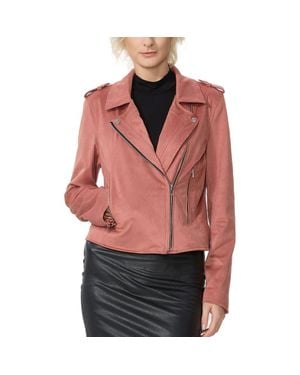Kimi + Kai Willa Faux Suede Moto Jacket - Red