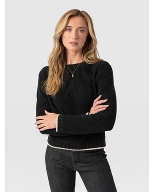 Saint + Sofia Remy Crop Sweater - Black