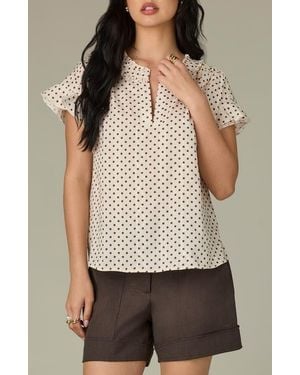 Wit & Wisdom Ruffle Embroidered Top - Multicolor