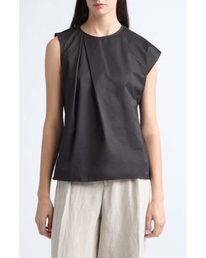 JW Anderson Sculptural Asymmetric Cotton Sateen Top - Black