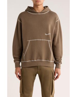 Museum of Peace & Quiet Wordmark Reverse Stitch Hoodie - Natural