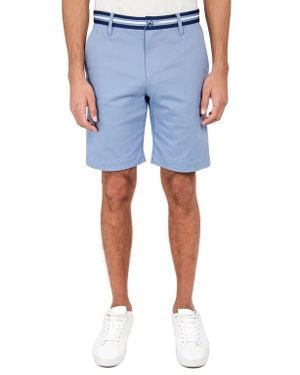 Con.struct Slim Fit Solid Cotton Stretch Shorts - Blue