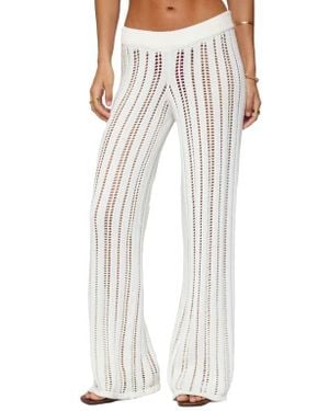 Edikted Echo Open Stitch Cover-Up Pants - Natural