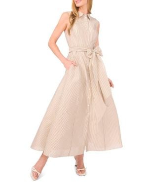 Ted Baker Stripe Sleeveless Midi Shirtdress - Natural