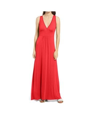 Loveappella Solid Maxi Dress - Red