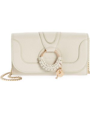 See By Chloé Hana Large Leather Wallet On A Chain - Natural