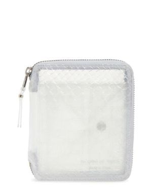 Comme des Garçons Clear Snakeskin Embossed Rectangular Zip Around Wallet - White