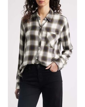Rails Hunter Plaid Button-Up Shirt - Black