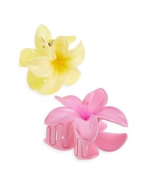 BP. Assorted 2-Pack Plumeria Claw Clips - Pink