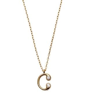 Argento Vivo Sterling Silver Cubic Zirconia Bubble Initial Necklace - Metallic