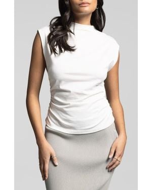WEEKEND LOS ANGELES Simone Stretch Pima Cotton Top - White