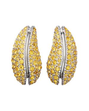 Tory Burch Pavé Wave Drop Earrings - Yellow