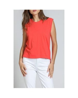 Apny High-Low Hem Muscle Tee - Red