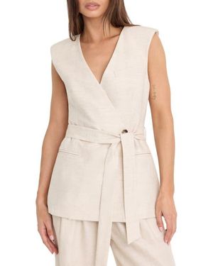 GOOD AMERICAN Belted Vest - Natural