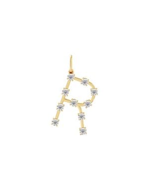 Everlee Orbit Letter R Lab Diamond Charm - Metallic
