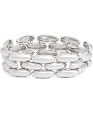 Nordstrom Pebble Link Wide Stretch Bracelet - Metallic