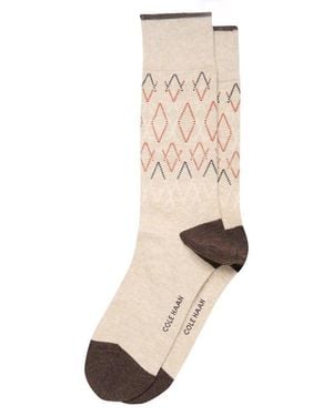 Cole Haan Argyle Dress Socks - Natural