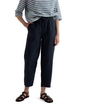 Seasalt Cornwall Sholl Drawstring Tapered Linen Twill Pants - Black
