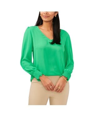 Chaus Smocked Cuff Top - Green