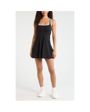 Zella Serene Contrast Binding Minidress - Black