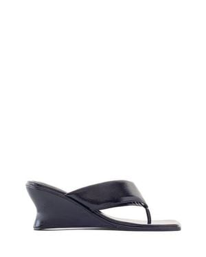 Therapy Australia Lennox Square Toe Wedge Thong Heel - White