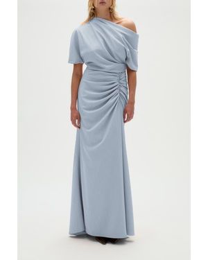Amsale Pebble Crepe Slouch Dress - Blue