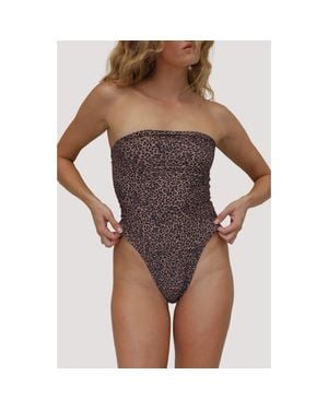 Stone Fox Paola Macramé Strapless One-Piece Swimsuit - Brown