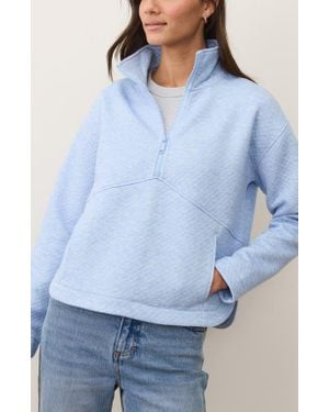 Marine Layer Corbet Quilted Half-Zip Sweatshirt - Blue