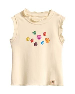 ALL SMALL.CO Gem Graphic Lettuce Edge Tank - Natural