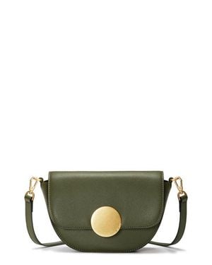 orYANY Lottie Leather Saddle Crossbody Bag - Green