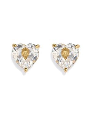Kurt Geiger Crystal Heart Stud Earrings - White