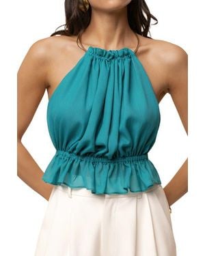JLUXLABEL Moonlit Coast Halter Top - Blue
