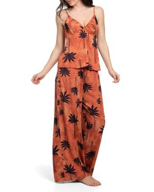 MIDNIGHT BAKERY Palm Print Pajamas - Orange