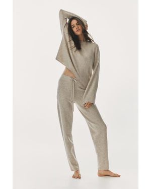 H&M Fine-Knit Sweatpants - White