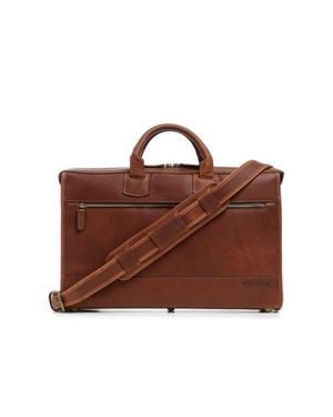 Korchmar Sawyer Slim Leather Briefcase - Brown