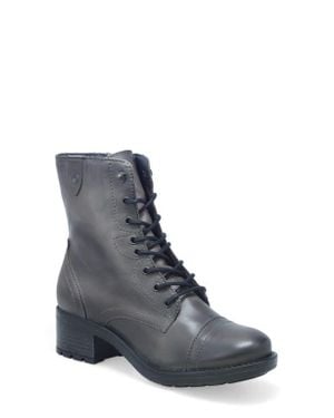 Miz Mooz Calla Cap Toe Lace-Up Bootie - Gray