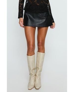 Princess Polly Sonic Sound Faux Leather Cargo Miniskirt - Black