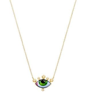 Lito Russe Petit Vert Diamond Pendant Necklace - Metallic
