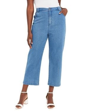 Jessica London Classic Cotton Denim Capri - Blue