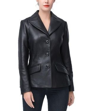 Kimi + Kai Mya Leather Blazer - Black