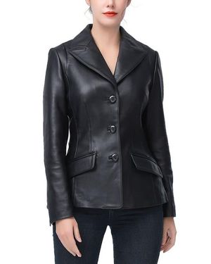 Kimi + Kai Mya Leather Blazer - Black