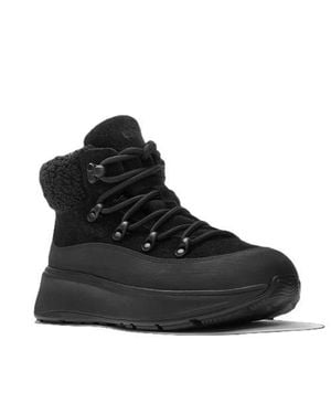 Fitflop F Mode Teddy Collar Booties - Black