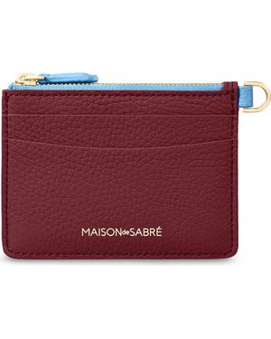 Maison De Sabre Leather Zipped Card Pouch - Red