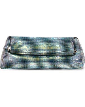 Dolce Vita Akila Crystal Mesh Foldover Clutch - Blue
