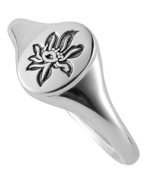 LOUPN Lotus Signet Ring - Gray