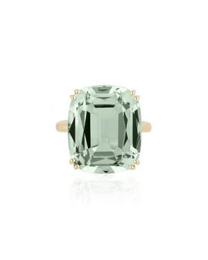 Goshwara Gossip Cushion Cut Cocktail Ring - Green