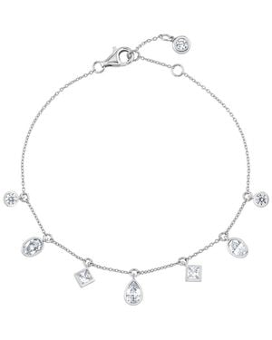 Crislu Multicut Cubic Zirconia Charm Bracelet - Metallic