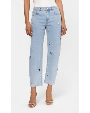 Generation Love Quincey Grommet Barrel Jeans - Blue