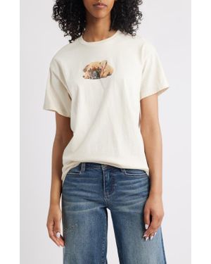 THE VINYL ICONS Puppy Cotton Graphic T-Shirt - White