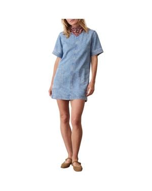 Marine Layer Izzy Denim Shift Minidress - Blue